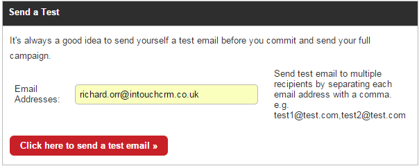 How do I send a test email in the System editor? - Email - InTouch